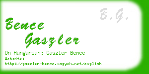 bence gaszler business card